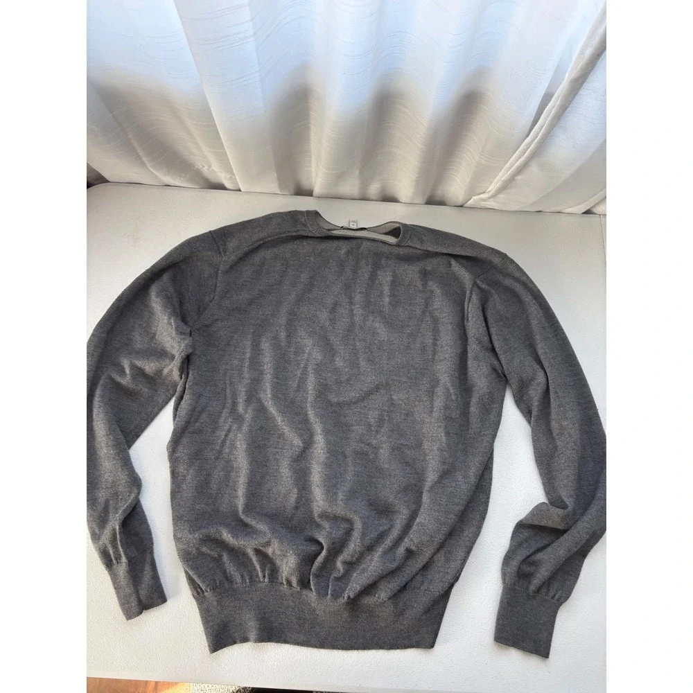 Peter Millar Mens XL Grey Merino Wool Silk Blend‎ Crewneck Sweater RN100308